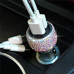 Wewoo Chargeur rapide USB double en alliage d'aluminium QC3.0 de voiture diamant couleur