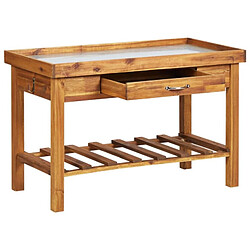 Avis vidaXL Table de jardin avec dessus en zinc Bois solide d'acacia