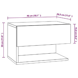 vidaXL Table de chevet murale Chêne fumé pas cher