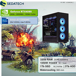 Sedatech PC Gamer Pro • Intel i9-13900KF • RTX4090 • 32Go DDR5 • 1To SSD M.2 • 3To HDD • sans OS