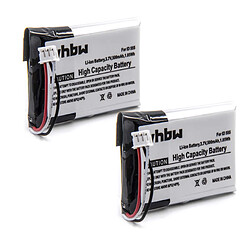 Vhbw Set de 2 batteries 500mAh (3.7V) pour télephone fixe sans fil Philips ID 555, 5551B, 5552B comme 5-2762, 5-2770, SL-422943. 