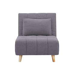 Vente-Unique Fauteuil convertible en tissu gris STREVI