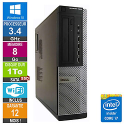 PC Dell 7010 DT Core i7-3770 3.40GHz 8Go/1To SSD Wifi W10 - Reconditionné