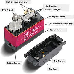 Avis DS5180 7.4V Servomoteur 80KG Couple élevé avec 18T Modèle Voiture Cam Servomoteur pour Camion Robotique Baja Car Modèle 1/10 (180 degrés)