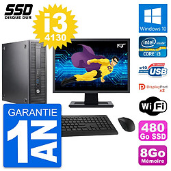 PC HP 600 G1 SFF Ecran 19" Intel Core i3-4130 RAM 8Go SSD 480Go Windows 10 Wifi - Occasion