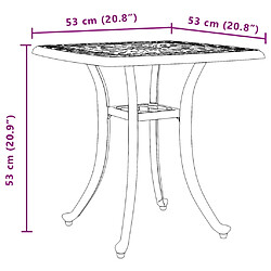 vidaXL Table de jardin noir 53x53x53 cm aluminium coulé pas cher