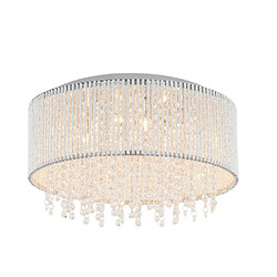 Luminaire Center Suspension en cristal Anabella argent