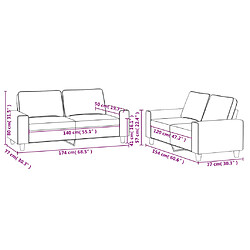 vidaXL Ensemble de canapés 2 pcs gris clair tissu pas cher