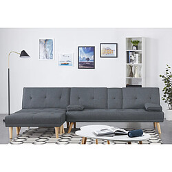 Concept Usine Canapé scandinave convertible et modulable 5 places en tissu gris STOCKHOLM