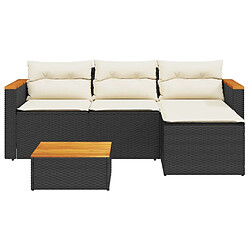 Avis vidaXL Salon de jardin 3 pcs avec coussins noir résine tressée