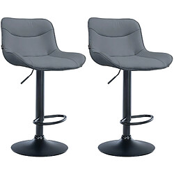 Non Lot de 2 tabourets de bar Vonore simili cuir noir