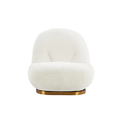 Vente-Unique Fauteuil pivotant en tissu bouclette blanc LODOSA