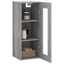 Maison Chic Armoire murale,Meuble de Rangement pour salon,cuisine sonoma gris 34,5x34x90 cm -MN17326 pas cher