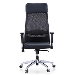 Pegane Fauteuil de bureau pivotant en simili-cuir coloris noir - Largeur 65 x Profondeur 65 x hauteur 120-128 cm