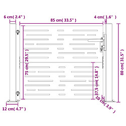 vidaXL Portail de jardin 105x80 cm acier corten conception de carré pas cher