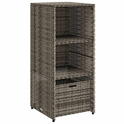 vidaXL Armoire de rangement de jardin gris 50x55x115 cm résine tressée