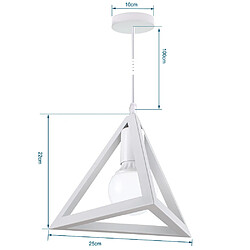 Acheter Stoex Lustre Suspension Métal Cage forme de Triangle Style Vintage Industrielle E27 pour Salon Chambre Cuisine,Blanc