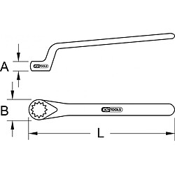 KS TOOLS 117.1332 Clé polygonale contre-coudée isolée, Ø32 mm