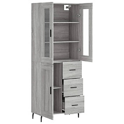 Avis vidaXL Buffet haut Sonoma gris 69,5x34x180 cm Bois d'ingénierie