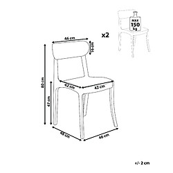 Avis Beliani Chaise de salle à manger Set de 2 Transparent COVINGTON