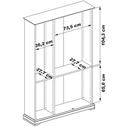 Avis Mes Bibliothèque 3 portes + 3 portes vitrées en finition merisier - FLORIE