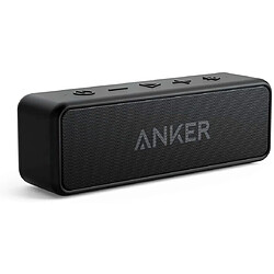 Chrono Haut-parleur Bluetooth portable Anker Soundcore 2 avec stéréo 12 W, amplification des basses, étanche IPX7, temps de lecture de 24 heures, couplage stéréo sans fil, haut-parleurs pour la maison, l'extérieur et les voyages(Noir)