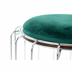 Paris Prix Pouf & Table d'Appoint Comfortable 50cm Vert & Argent