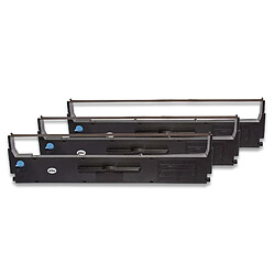 3 x bande d'encrage vhbw de type C13S015637 pour imprimante matricielle Epson LX 300+, LX 300+II, LX 350, LX 400, LX 800, LX 850, MX 80, MX 82, RX 80. 