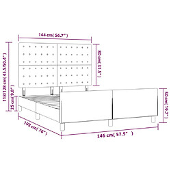 vidaXL Cadre de lit sans matelas rose 140x190 cm velours pas cher