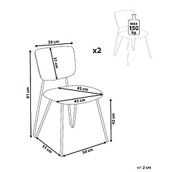 Avis Beliani Chaise de salle à manger Set de 2 Bouclé Vert clair NELKO