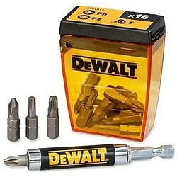 DeWalt dt71511 Kit de QZ avec inserts de 16 tournevis et support magnétique télescopique, Inserts avec 25 mm?: PH2 x 2, Pz2 X 6, PZ3 x 3, T20 x 2, T25 x 2 