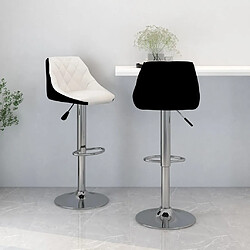 vidaXL Tabourets de bar lot de 2 blanc et noir similicuir 