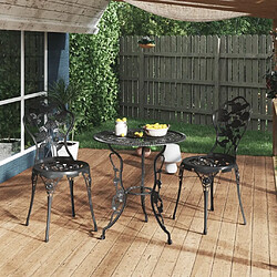 Maison Chic Table de bistro et chaises d'extérieur 3 pcs,Ensemble de bistro de jardin pour relax Aluminium coulé Noir -GKD510386