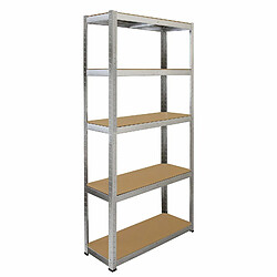 Monstershop Monster Racking 2 Rayonnages en Acier Galvanisé Galwix de 90cm de large Monster Racking - 2 Rayonnages Galwix en Acier Sans Boulons Gris 90cm x 30cm x 180cm