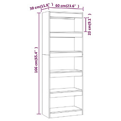 vidaXL Bibliothèque/Séparateur de pièce Sonoma gris Bois d'ingénierie pas cher