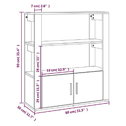 vidaXL Buffet Noir 80x30x90 cm Bois d'ingénierie pas cher