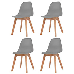 vidaXL Chaises à manger lot de 4 Gris Plastique 