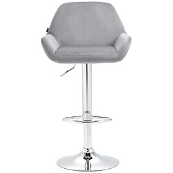 Decoshop26 Lot de 2 tabourets de bar repose-pieds en forme d'arc en métal chromé assise en velours gris 10_0004033