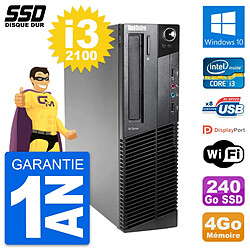 PC Lenovo ThinkCentre M82 SFF Intel i3-2100 RAM 4Go SSD 240Go Windows 10 Wifi · Occasion 