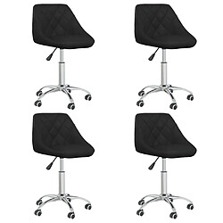 vidaXL Chaises pivotantes à manger lot de 4 Noir Similicuir