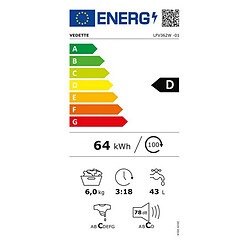 Lave-linge hublot 6kg 1200 tours/min - LFV362W - VEDETTE
