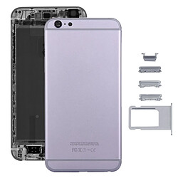 Wewoo Pour iPhone 6s Plus couverture gris arrière + plateau de carte + touche de contrôle du volume + bouton d'alimentation + de vibration du commutateur de mise en sourdine couvercle du boîtier de l'ensemble complet pièce détachée 5 en 1 