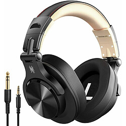 Chrono OneOdio A70 Casque d'écoute Bluetooth Over Ear, Casque de studio avec Shareport, Casque d'enregistrement de moniteur professionnel pliable, filaire et sans fil pour ampli de guitare en ligne PC Tablette Bureau à domicile en ligne(Or) 