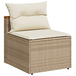 Avis vidaXL Salon de jardin avec coussins 5 pcs beige résine tressée acacia