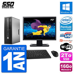 PC HP EliteDesk 800 G2 SFF Ecran 19" G4400 RAM 16Go SSD 2To Windows 10 Wifi · Occasion 