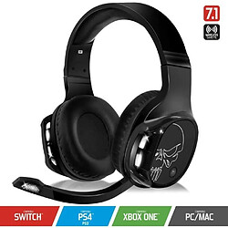 Spirit of Gamer Casque Gamer Sans Fil 7.1 Surround XPERT H1100 - LED - Simili Cuir - Microphone Flexible - 12H Autonomie - PC / PS4 / XBOX ONE 