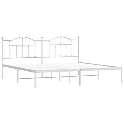 Acheter Maison Chic Lit adulte - Cadre de lit métal avec tête de lit,Structure du lit Contemporain pour chambre blanc 193x203 cm -MN69368