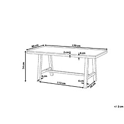 Avis Beliani Table de jardin 170 x 80 cm Bois Blanc SCANIA