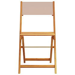 Avis vidaXL Ensemble de bistro 3 pcs taupe tissu et bois massif