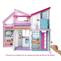 Mattel Coffret Maison de Poupée Barbie La maison à Malibu avec Accessoires Multicolore